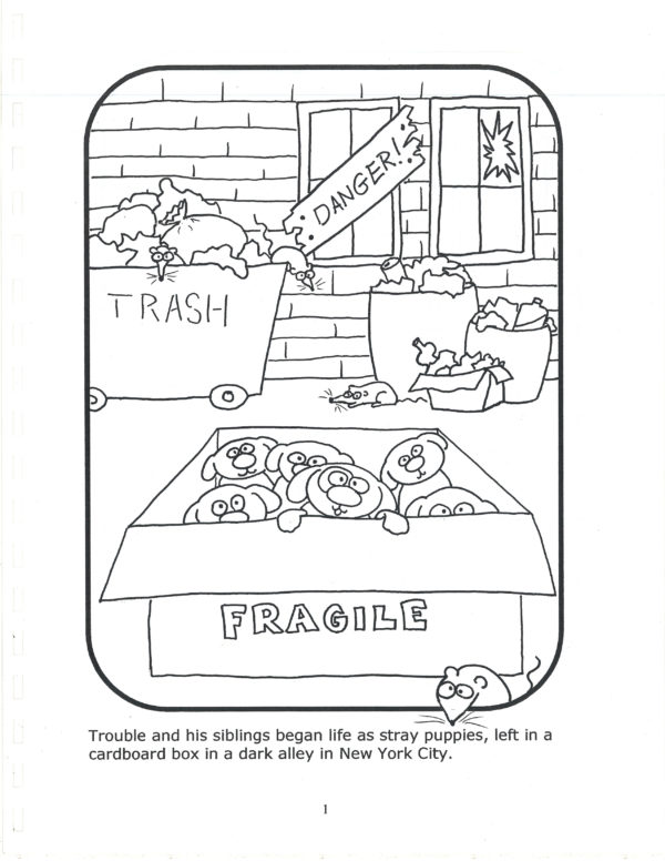 Trouble the Dog’s coloring book